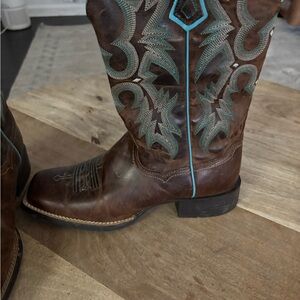 Ariat Brown and Teal Heeled Boots